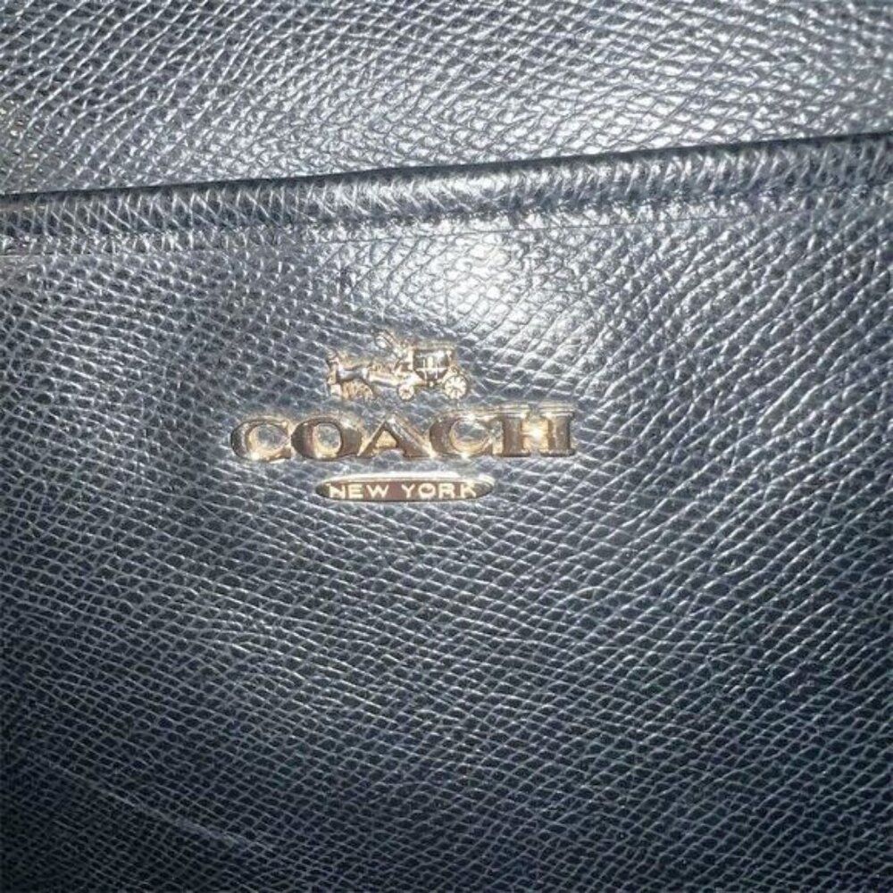 Coach Peyton Black Leather Tote Handbag Women's Shoulder Bag - Picture 2 of 12